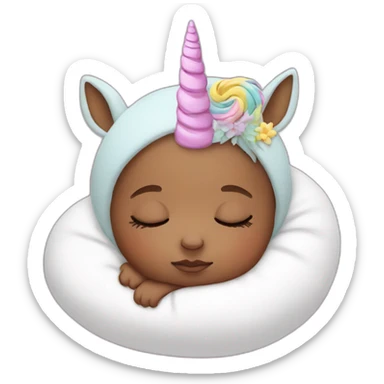 Sleeping Newborn with unicorn headband sticker
