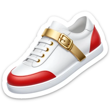 Sonic the Hedgehog's red shoes with white strap and gold buckle sticker