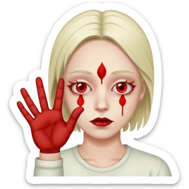 gang dealer drugged white with cannabis on a hand sticker