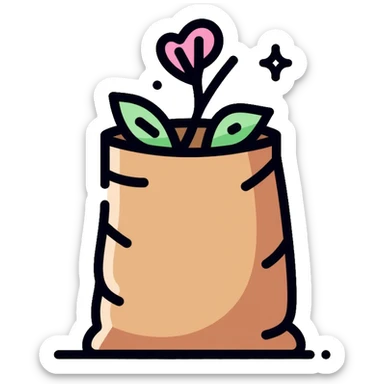 bag of mineral fertilizer with mineral symbols sticker