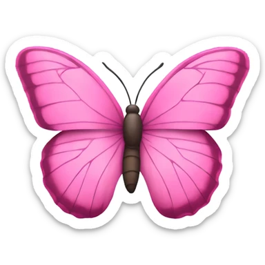 Pink side view butterfly sticker