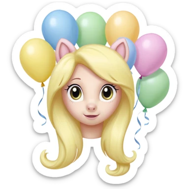 fluttershy mlp pastel balloons floating above its mane. sticker