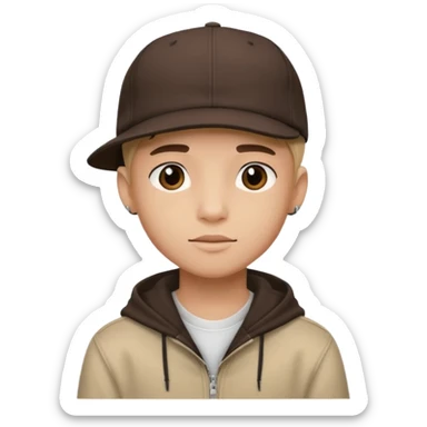 handsome boy with cap hip hop only neck  sticker