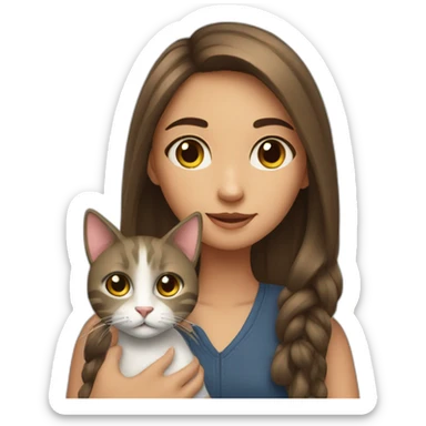 a girl with a cat sticker