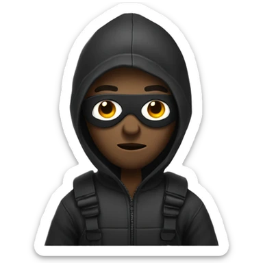 Robber wearing very obvious clothes sticker