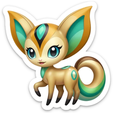 Colorful Exotic Meloetta-Keldeon-Kirby-Fakémon-creature-hybrid sticker