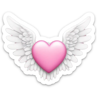Pink heart with white angel wings sticker