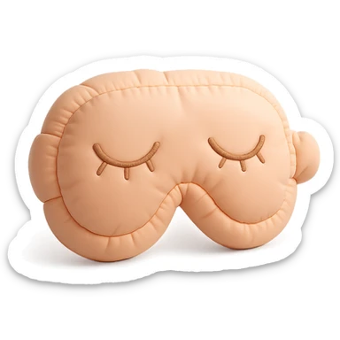 cute sleep eye mask with soft, plushy texture in cushion style sticker