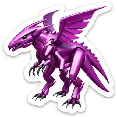 Futuristic Cool Edgy Shiny Ethereal Legendary Digimon-Genesect-Palkia-hybrid full body sticker