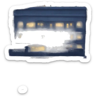 City buildings at night lights sticker