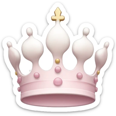 White and pastel pink crown sticker