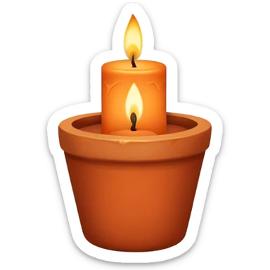 candle in a vessel terracotta color  sticker