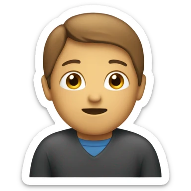 A person learning in to a conversation sticker