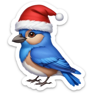 Christmas Jays with red hat sticker