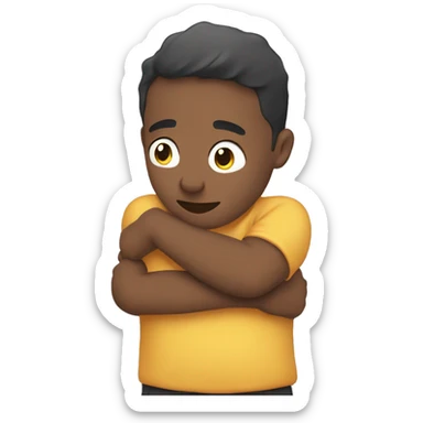 Person hugging themself lovingly  sticker