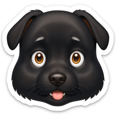 Un chien noir très étonné  sticker