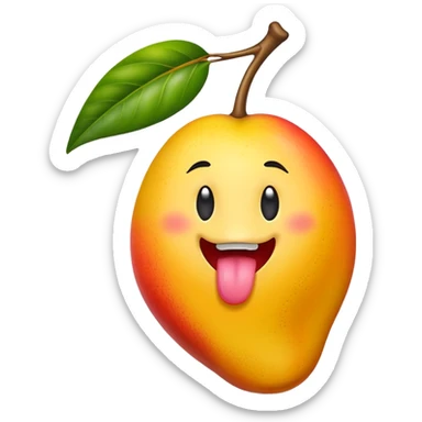 Mango sticking out tongue sticker