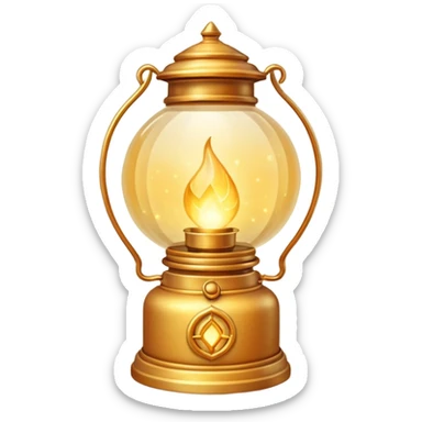 magic lantern object icon, glowing enchanted lantern, warm golden light inside, subtle magical particles floating, fantasy style, 3D cartoon, mobile game icon style, centered, clean background, no text, no watermark
 sticker
