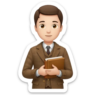 man holding a history book, different pose sticker