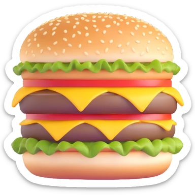 burger with sesame seed bun sticker