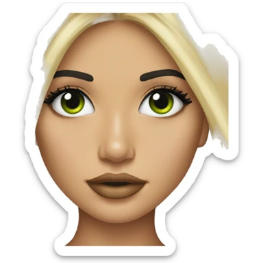 Kylie Jenner with green eyes long blonde hair sticker