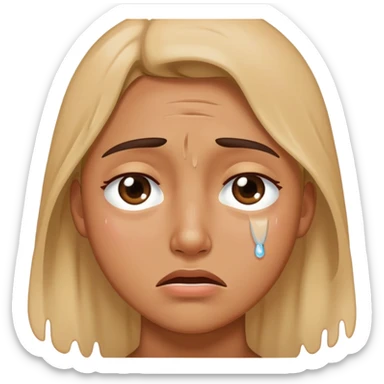 Crying sliding down the wall ￼ sticker