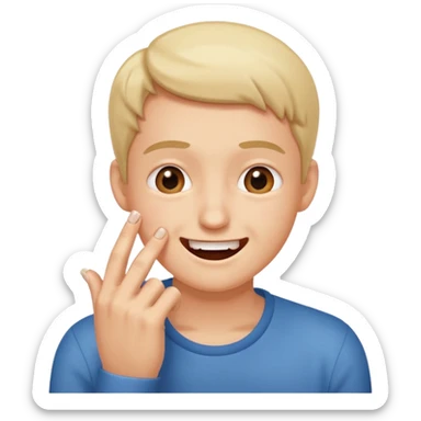 Emoji gêne et content qui mort son ongle sticker