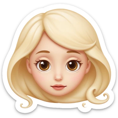 shy vanilla cream with big eyes, rosy cheeks, and a swirl on top sticker