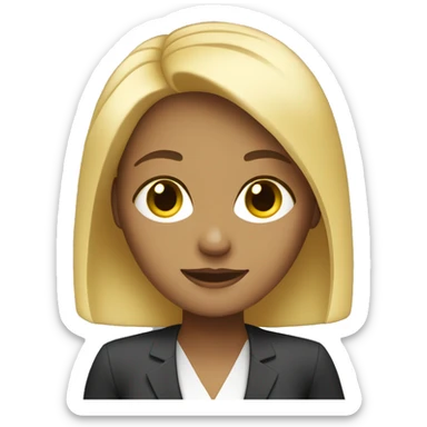 make me a blonde girl working a corporate job with a laptop  sticker