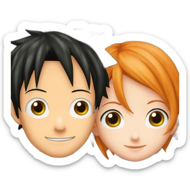 Luffy et nami font des enfants sticker