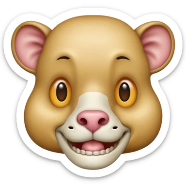 square head animal head emoji with eyes and mouth bone structre  sticker