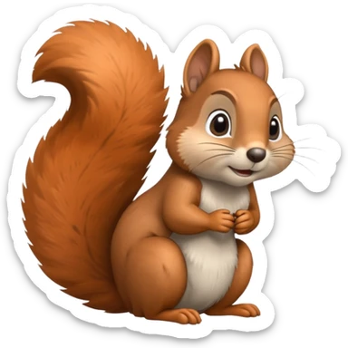 a squirrel in a thinking pose, with exaggerated facial features and a big pondering gesture sticker