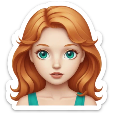 strawberry blonde girl with teal eyes sticker