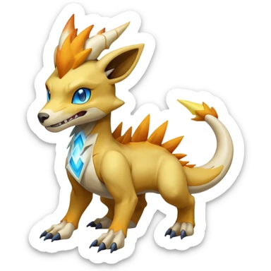 Manectric-Electrike-Lucio-Cubone-Marowak-Draco-Fakémon-hybrid-creature (full body), 4 legs sticker
