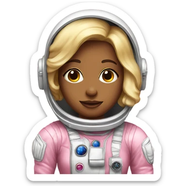 Pink astronaut girl blonde  sticker