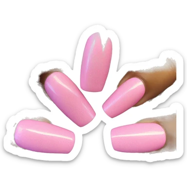 Pink acrylic nails sticker