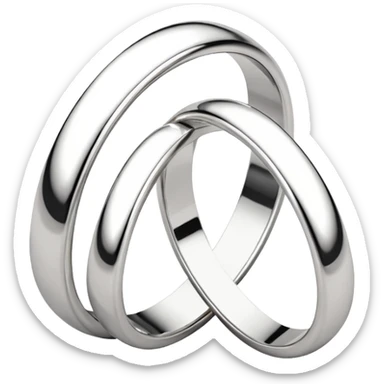 Interlocked wedding bands white gold  sticker