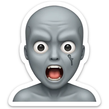 A papet scriming as AI sticker