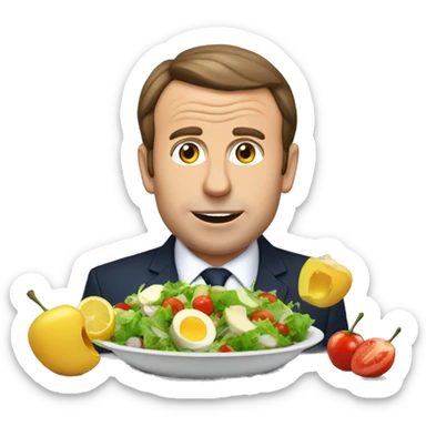 Macron qui mange de la salade  sticker