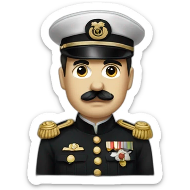 charlie chaplin with uniform dictator little mustache sticker