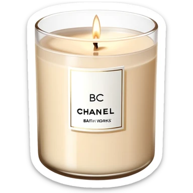 bath and body works beige chanel candle  sticker