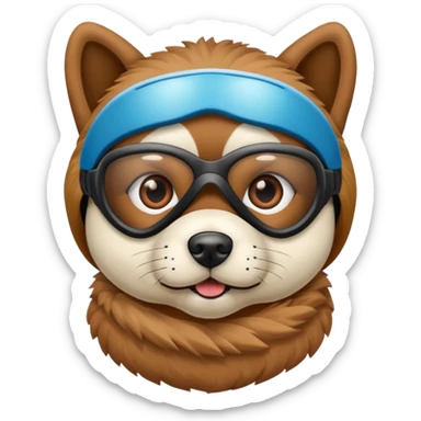 Dog wearing a skimask sticker