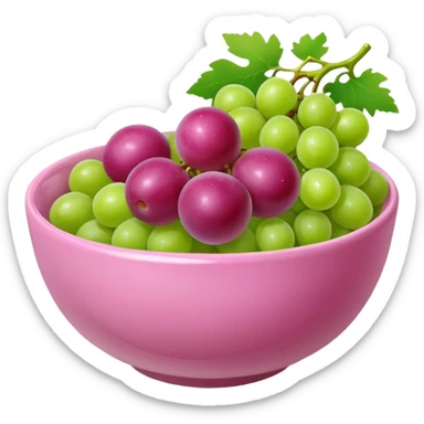 Pink bowl with green grapes sticker