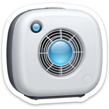 cute, rounded, minimal air conditioner, no text sticker