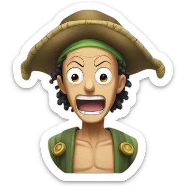 Usopp one piece scream sticker