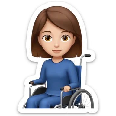 Girl in a wheelchair with brown hair and brown eyes  sticker