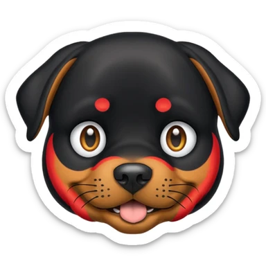 Crie um emoji de um cachorro rottweiler preto sticker