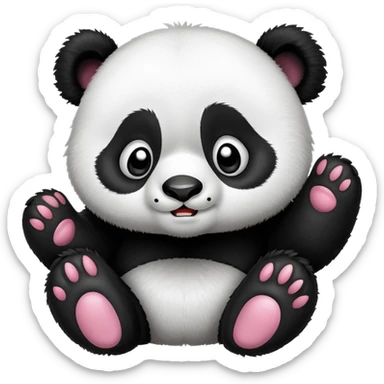 cute panda with grimacing face and paws on cheeks sticker