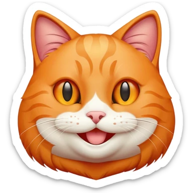 Gato naranja riendo sticker