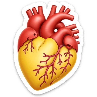 heart animal organ, yellow sticker